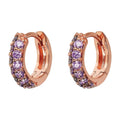BRONZALLURE | Orecchini Cerchio Zirconi Viola