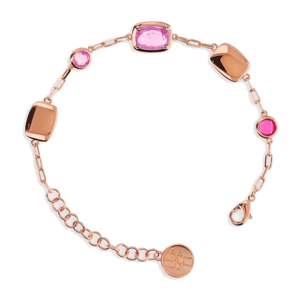BRONZALLURE | Bracciale Pepite e Prisma Gem Rosa