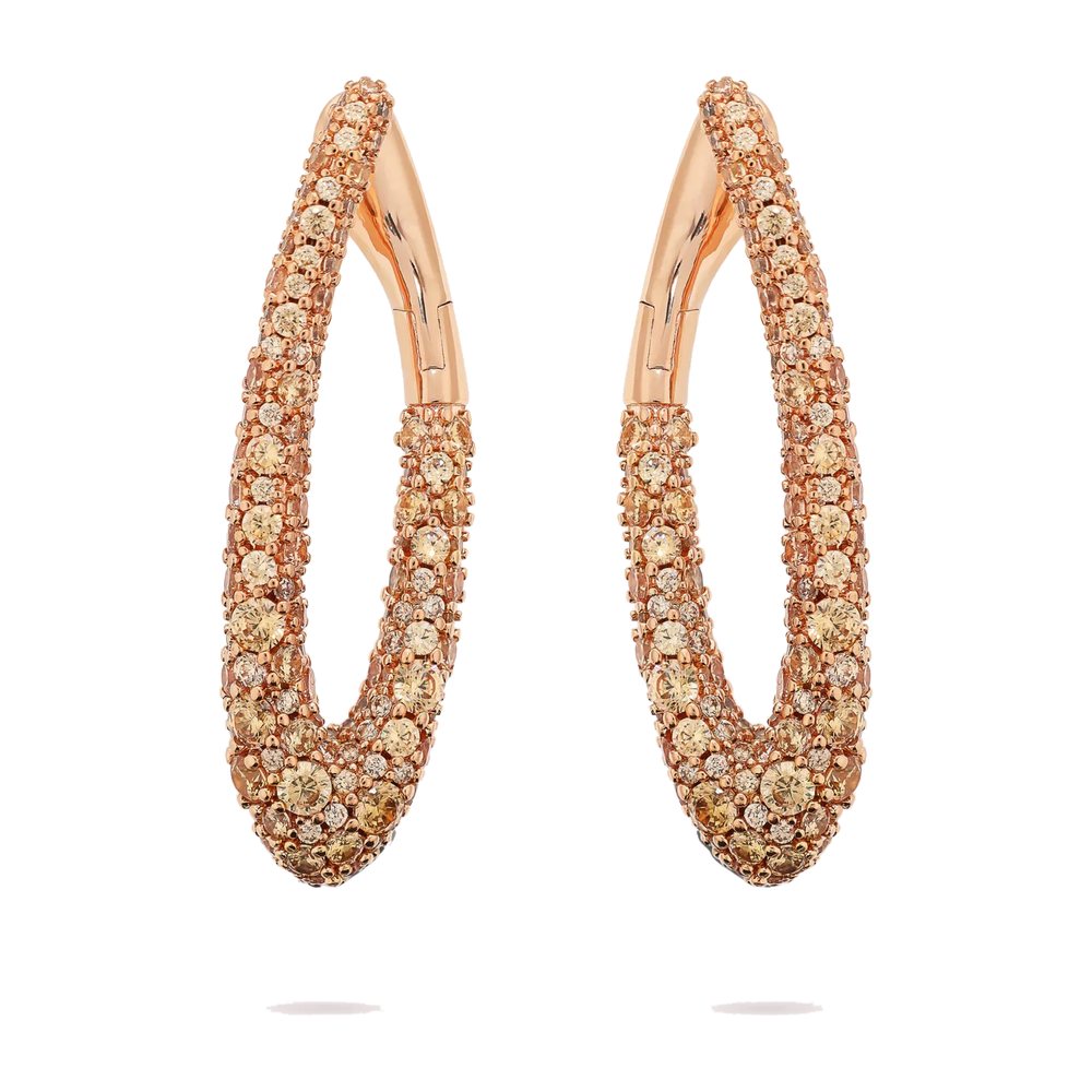 BRONZALLURE | Orecchini Ovali Pavé Champagne