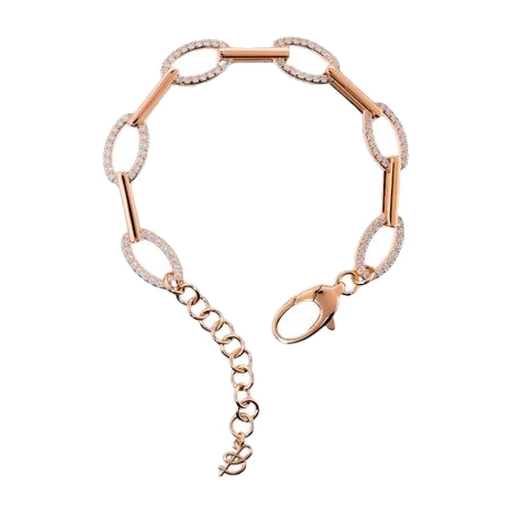 BRONZALLURE | Bracciale Maglie Alternate Pavé Rosé