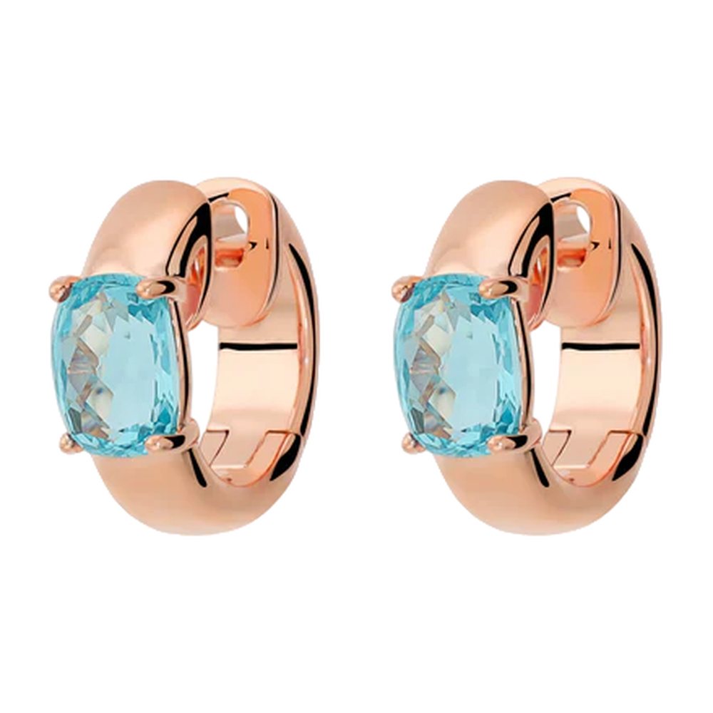 BRONZALLURE | Orecchini Cerchio Prisma Gem Azzurra