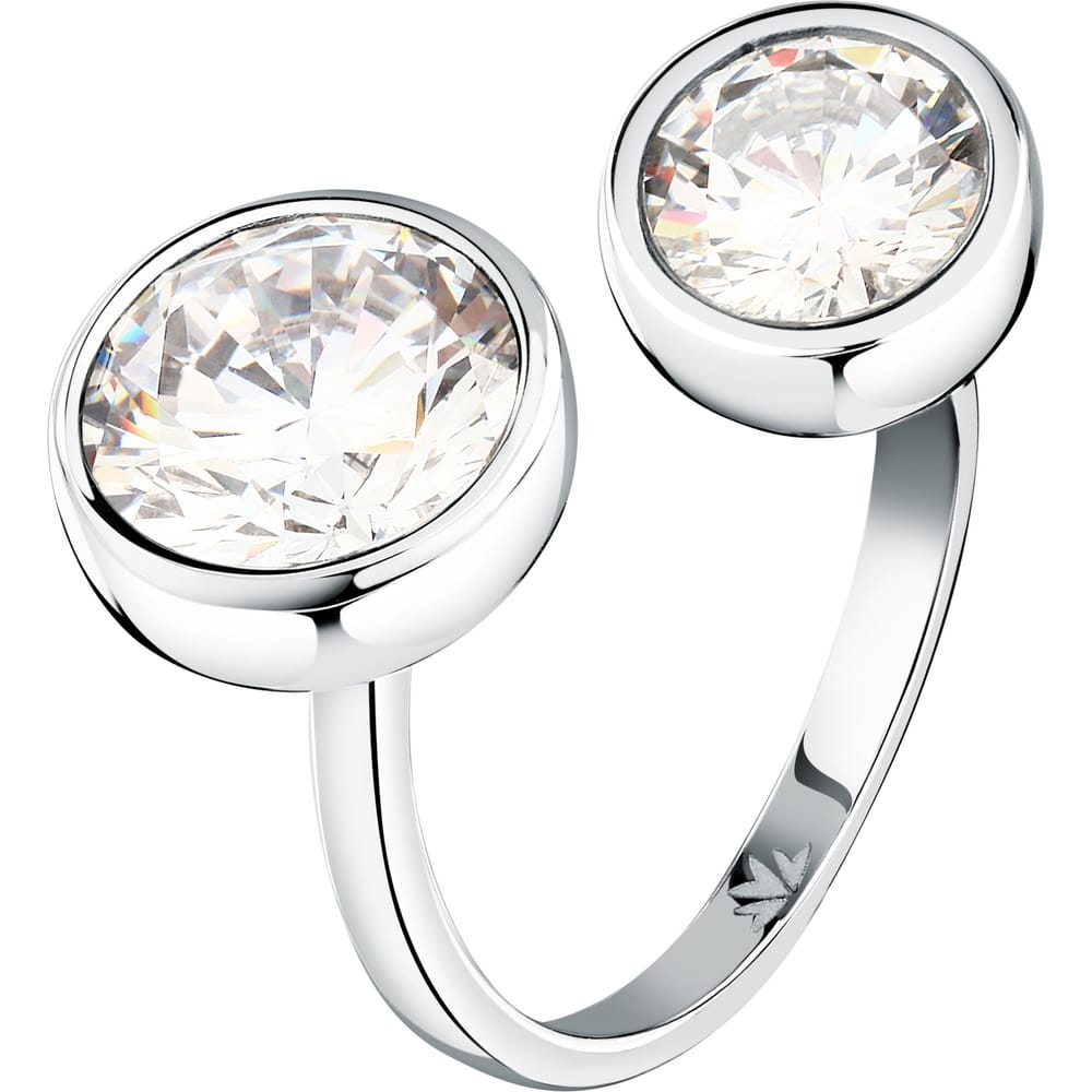 Anello Contrarié Cristalli in Acciaio e Zirconi Bianchi – Morellato SAZW06