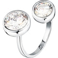 Anello Contrarié Cristalli in Acciaio e Zirconi Bianchi – Morellato SAZW06
