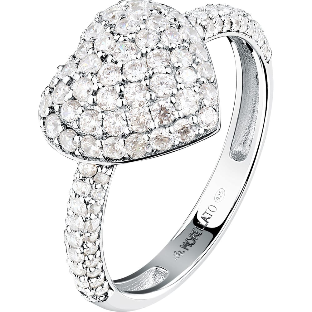 Anello Pavé Nobile Cuore in Argento e Zirconi Bianchi – Morellato SAZK03