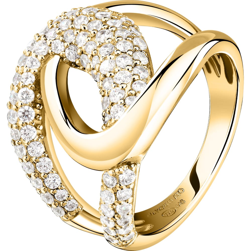 Anello Pavé in Argento Dorato e Zirconi Bianchi – Morellato SAZB20