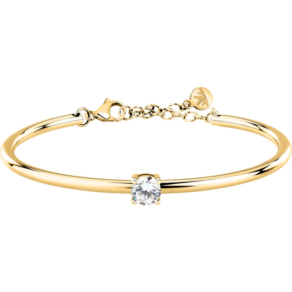 Bracciale Rigido Cerchi in Acciaio Dorato e Zirconi Bianchi – Morellato SAKM97