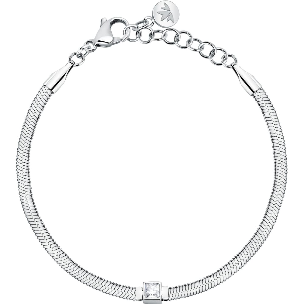 Bracciale Gioia a Catena in Acciaio e Cristalli Bianchi – Morellato SAVY35