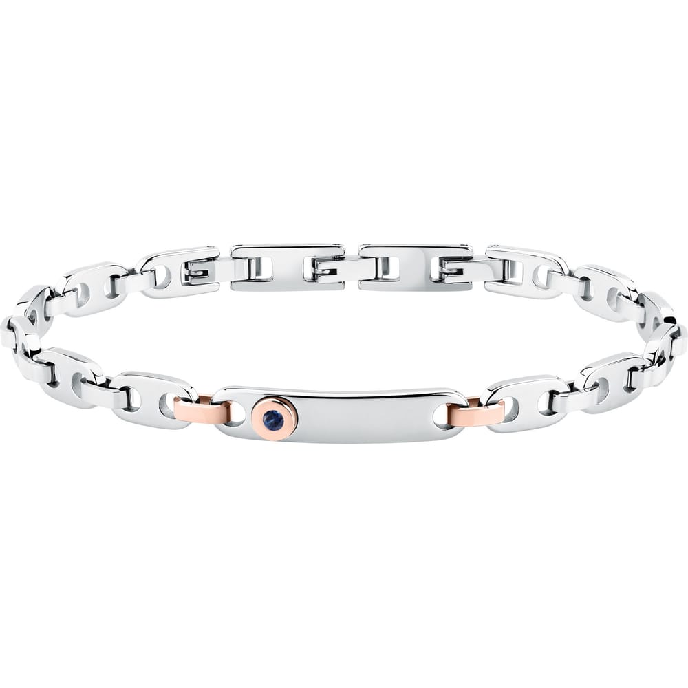 Bracciale Motown a Catena in Acciaio e Zirconi Blu – Morellato SALS125