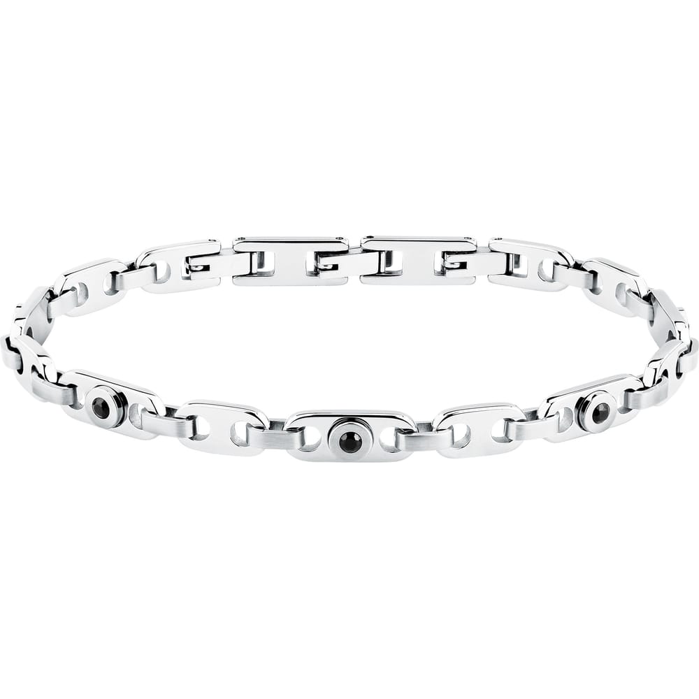 Bracciale Motown a Catena in Acciaio e Zirconi Neri – Morellato SALS127
