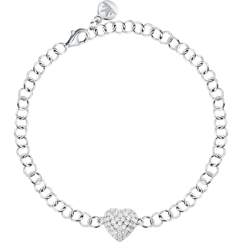 Bracciale Nobile a Catena Cuore in Argento e Zirconi Bianchi – Morellato SAZK05