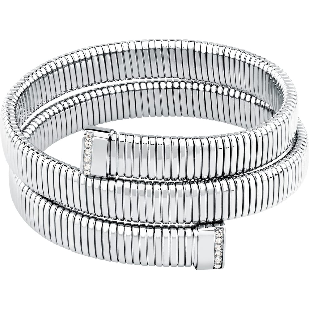 Bracciale Rigido Onda in Acciaio e Cristalli Bianchi – Morellato SAZP27