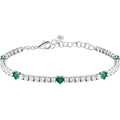 Bracciale Tennis Tesori Cuore in Argento e Zirconi Verdi – Morellato SAIW235