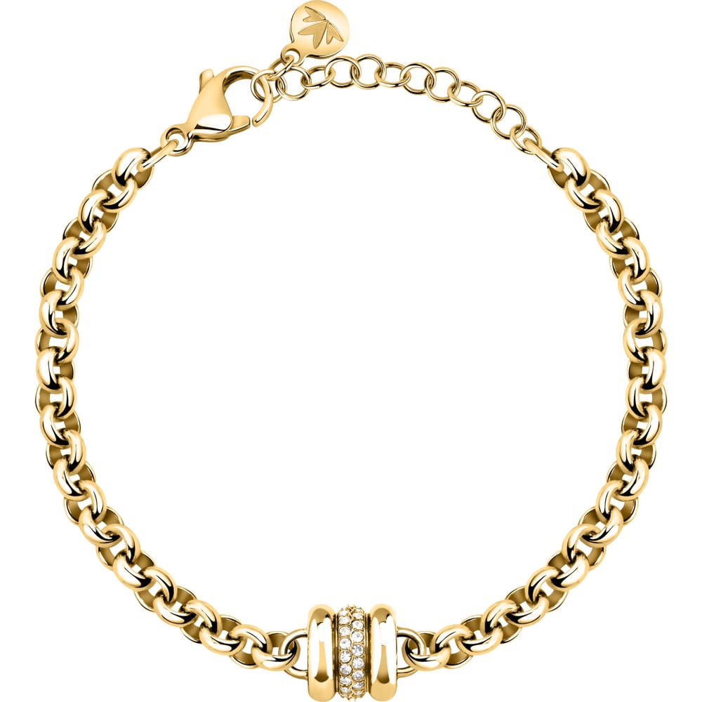 Bracciale Vintage a Catena in Acciaio Dorato e Cristalli Bianchi – Morellato SAZJ10