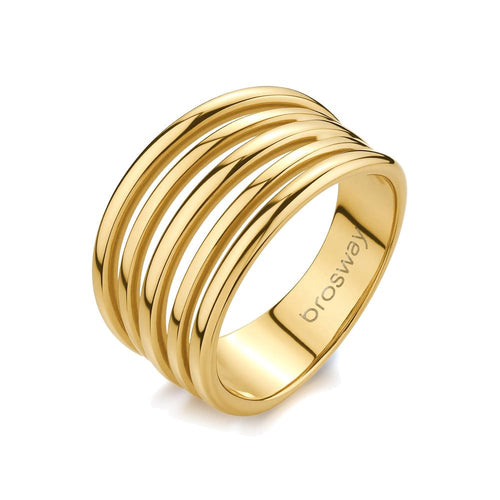 Anello a Fascia Aura Dorato in Acciaio – Brosway BAU34