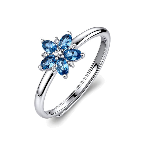 Anello Regolabile Fancy in Argento con Fiore e Zirconi Zaffiro – Brosway FFB141