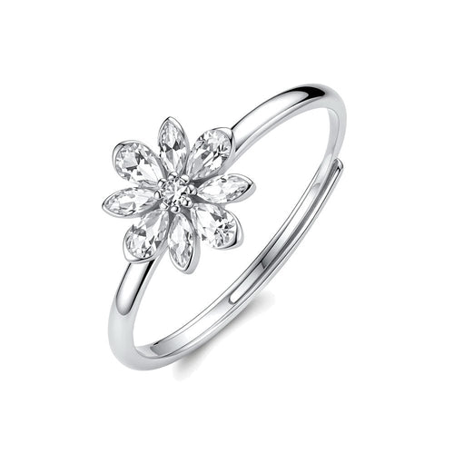 Anello Regolabile Fancy in Argento con Fiore e Zirconi Bianchi – Brosway FIW195