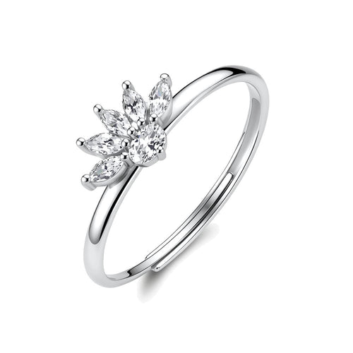Anello Regolabile Fancy in Argento con Fiore e Zirconi Bianchi – Brosway FIW197
