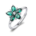 Anello Regolabile Fancy in Argento con Fiore e Zirconi Verdi – Brosway FLG160
