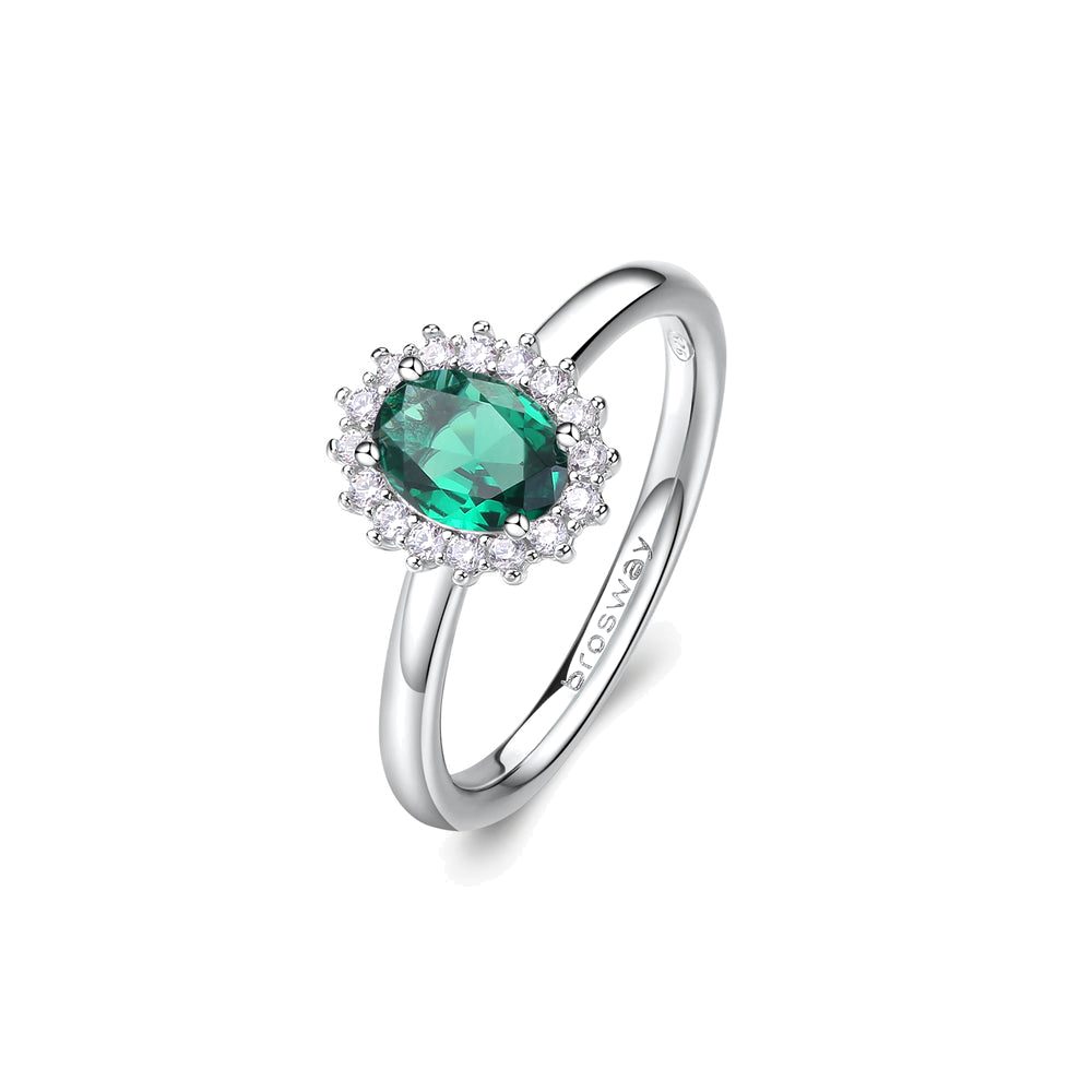 Anello Fancy Kate in Argento con Zircone Ovale Life Green – Brosway FLG71