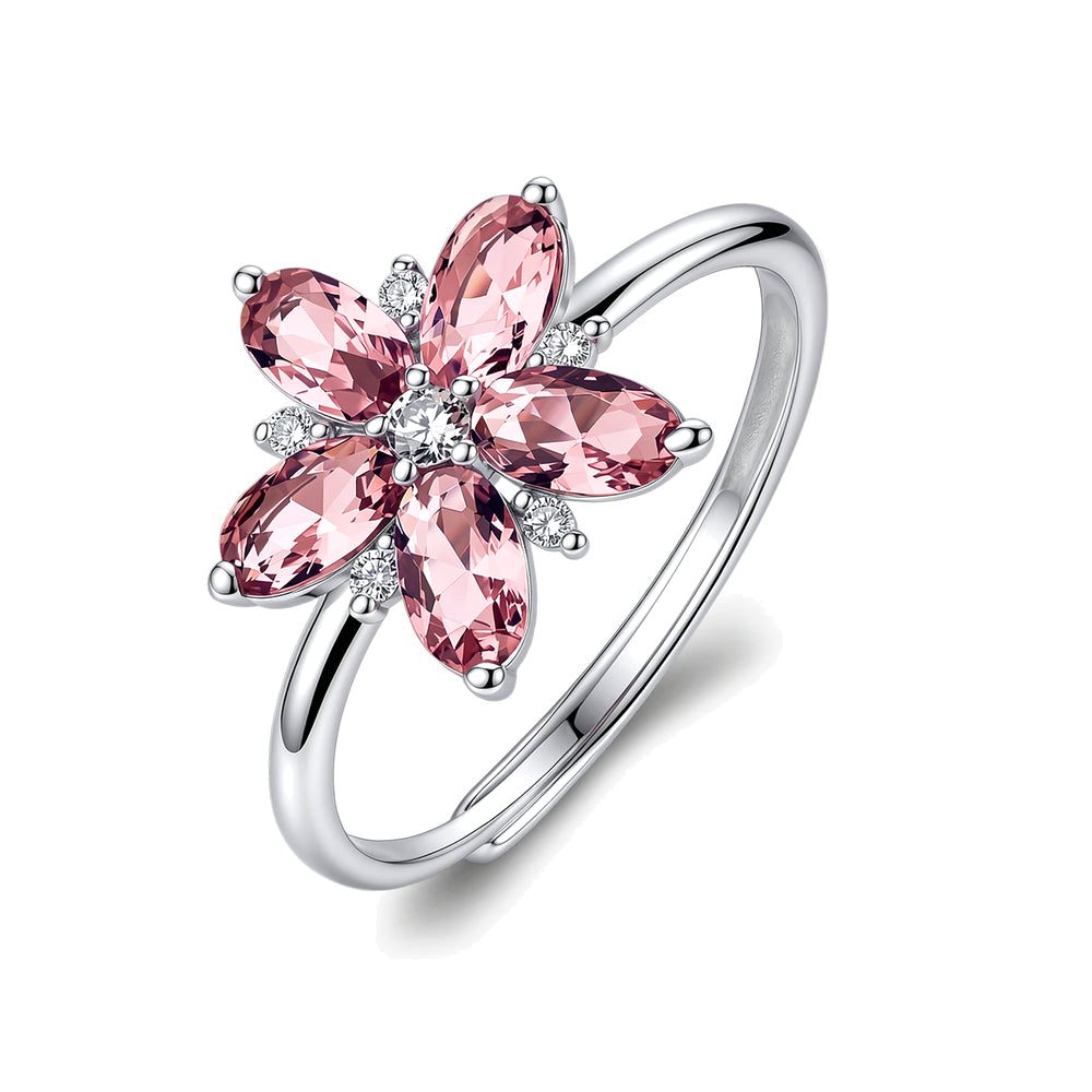 Anello Regolabile Fancy in Argento con Fiore e Zirconi Rosa – Brosway FTP33
