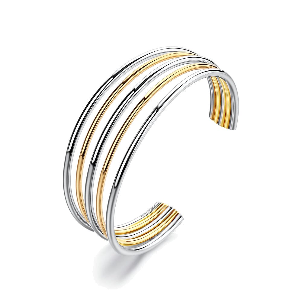 Bracciale Rigido Aperto Aura Bicolore in Acciaio – Brosway BAU14