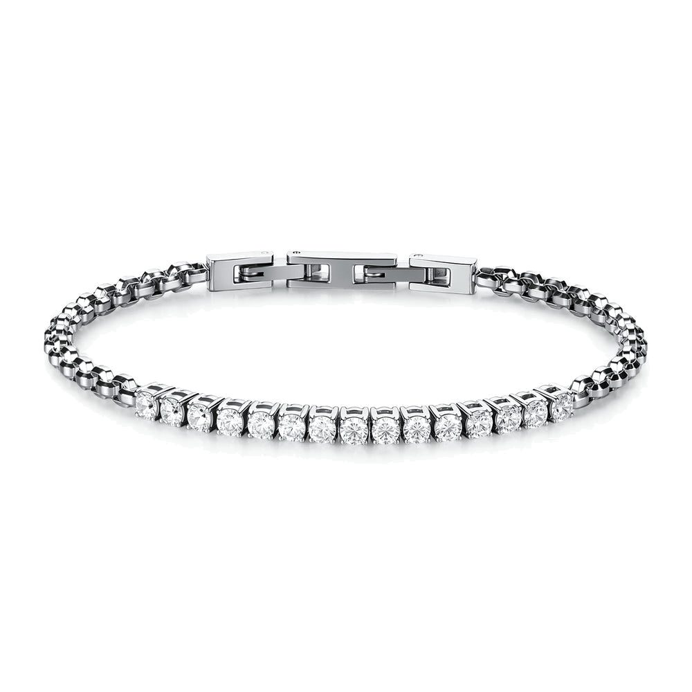 Bracciale Avantgarde a Maglia Veneziana in Acciaio con Zirconi – Brosway BVD28