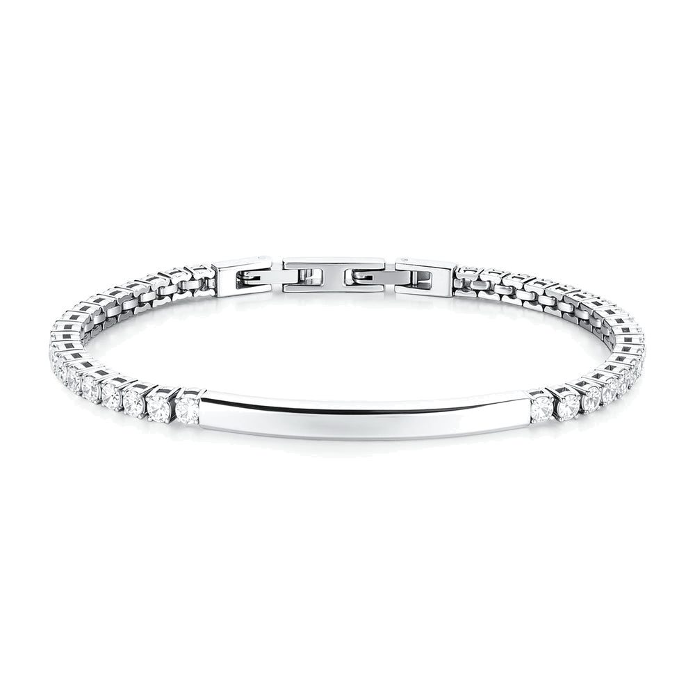 Bracciale Tennis Avantgarde in Acciaio con Zirconi Bianchi – Brosway BVD35