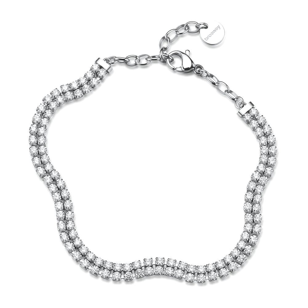 Bracciale Tennis Ondulato Doppio Filo Desideri in Acciaio – Brosway BEI111