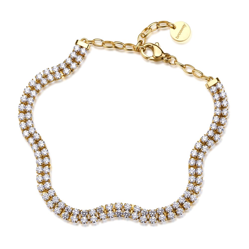 Bracciale Tennis Ondulato Doppio Filo Desideri Dorato – Brosway BEI112