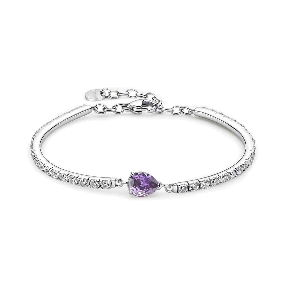 Bracciale Semirigido Desideri in Acciaio con Goccia Ametista – Brosway BEI117