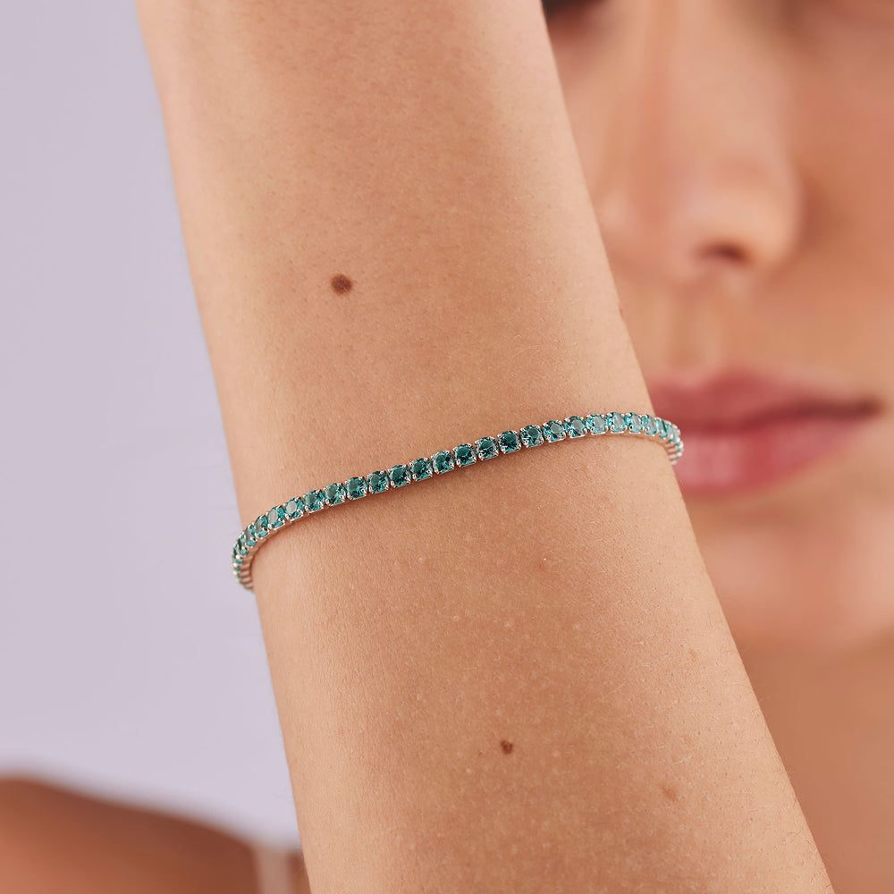 Bracciale Tennis Fancy in Argento con Zirconi Paraiba – Brosway FAG07 indossato