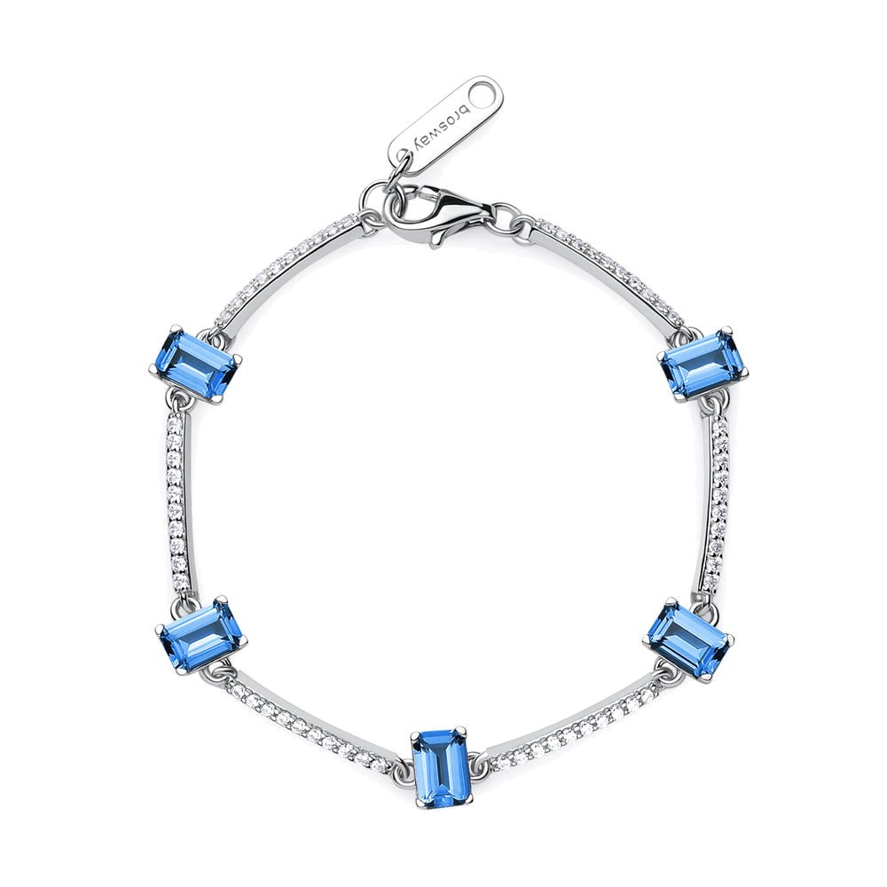 Bracciale Semirigido Fancy in Argento con Zirconi Baguette Blu – Brosway FFB04