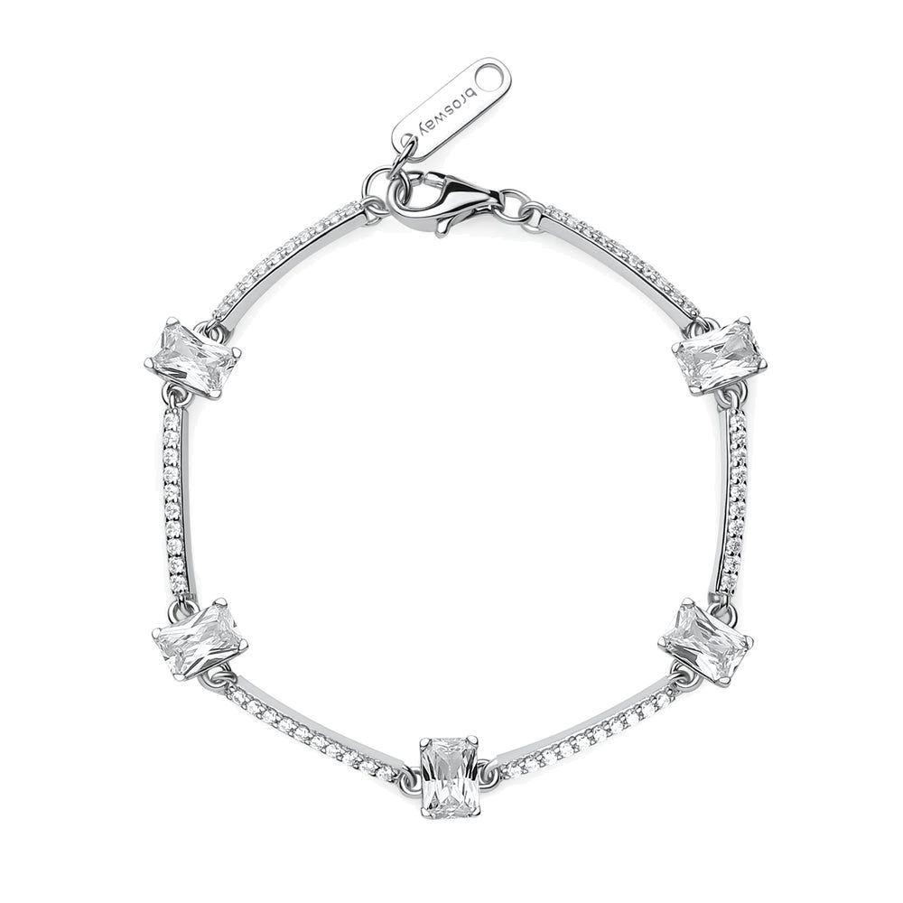 Bracciale Semirigido Fancy in Argento con Zirconi Baguette Bianchi – Brosway FIW06