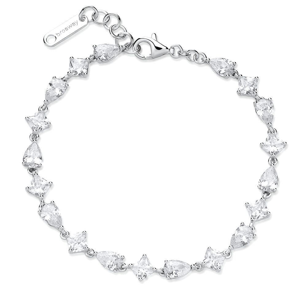Bracciale Fancy in Argento con Zirconi Quadrati e a Goccia – Brosway FIW115