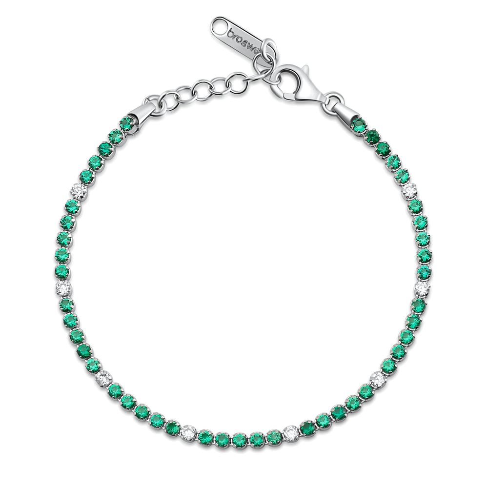 Bracciale Tennis Fancy in Argento con Zirconi Bianchi e Life Green – Brosway FLG128