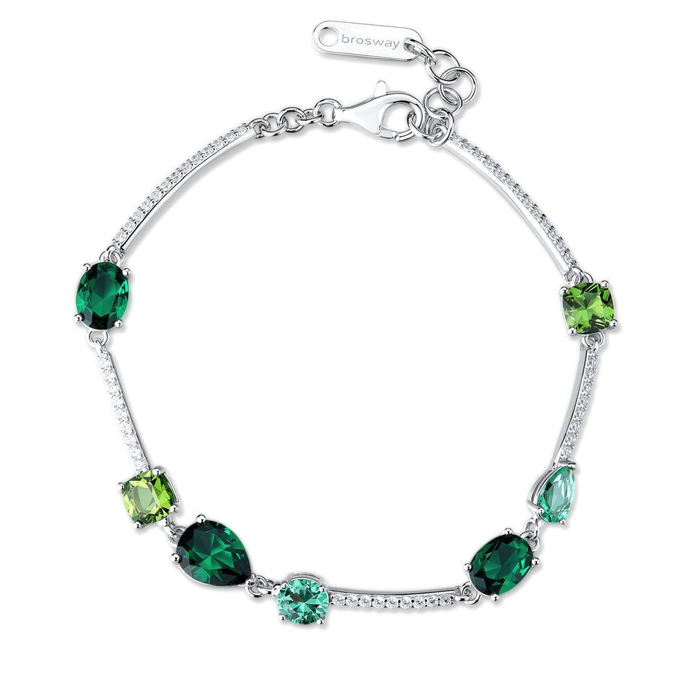 Bracciale Semirigido Fancy in Argento con Zirconi Bianchi e Life Green – Brosway FLG151