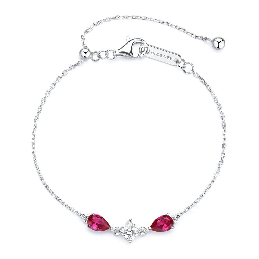 Bracciale Fancy in Argento con Zircone Square e Goccia Passion Ruby – Brosway FPR114