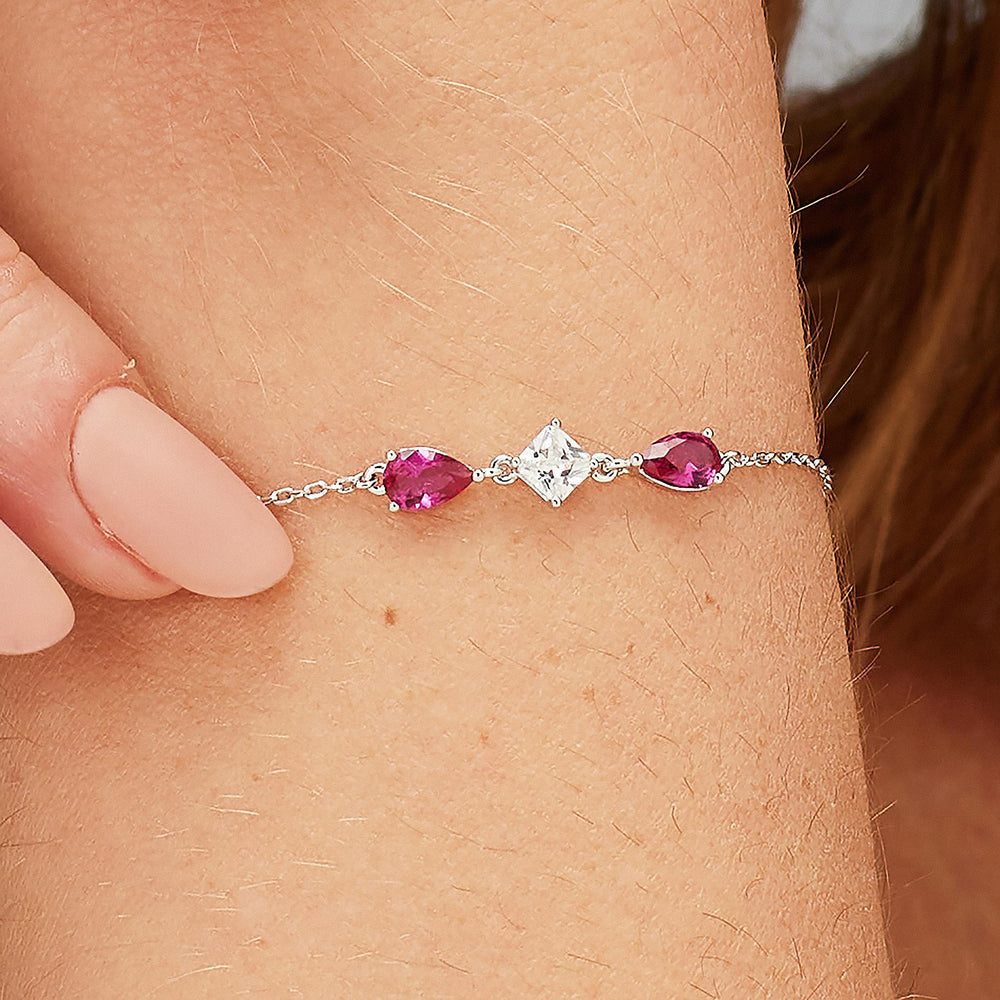 Bracciale Fancy in Argento con Zircone Square e Goccia Passion Ruby – Brosway FPR114 indossato