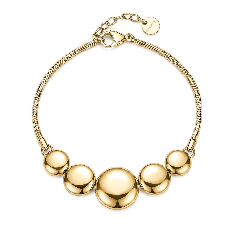 Bracciale Muse Dorato in Acciaio con Catena Snake e Dischi Convessi – Brosway BUE14