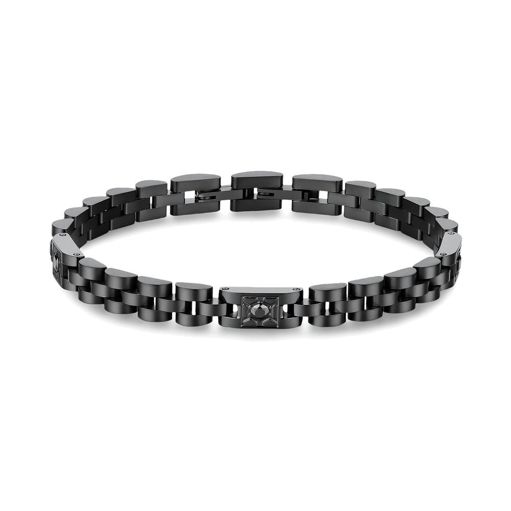 Bracciale Uomo Riptide Canna di Fucile in Acciaio con Zirconi Neri – Brosway BTD067
