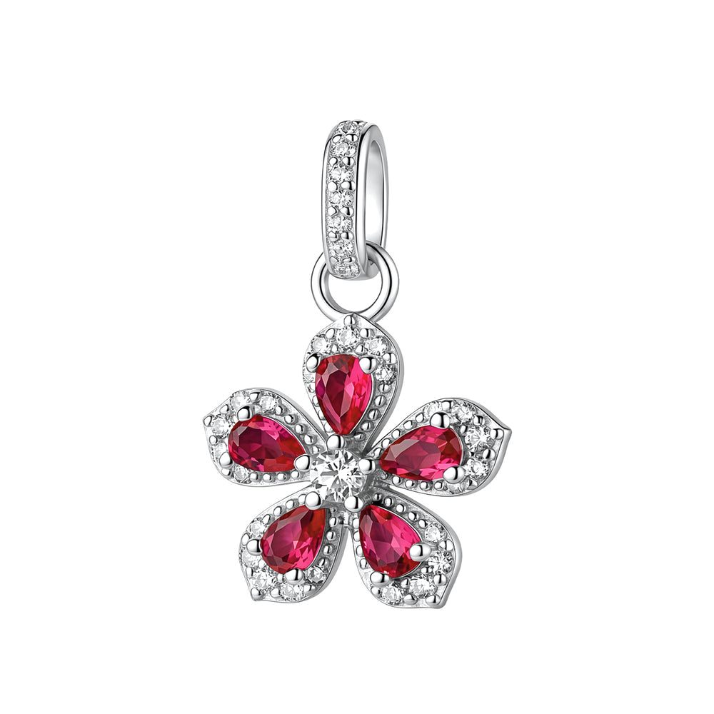 Ciondolo Fancy in Argento con Fiore e Zirconi Rubino – Brosway FPR152