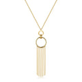 Collana Lunga Aura Dorata in Acciaio con Pendente a Cerchio e Frange – Brosway BAU03