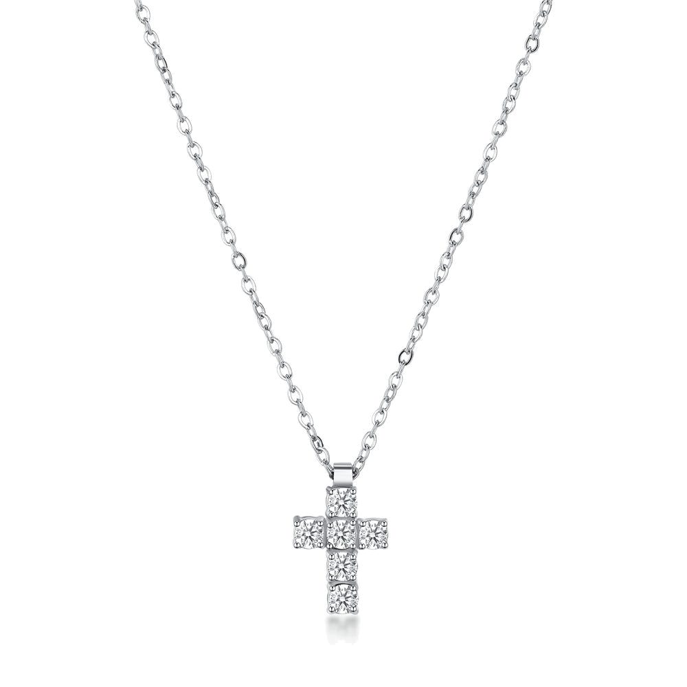 Collana Girocollo Avantgarde in Acciaio con Croce e Zirconi Bianchi – Brosway BVD01