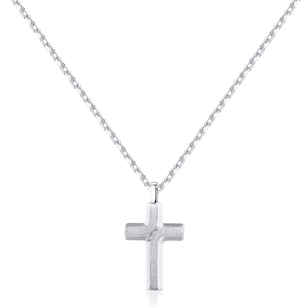 Collana Backliner in Acciaio Lucido e Satinato con Croce – Brosway BBC04