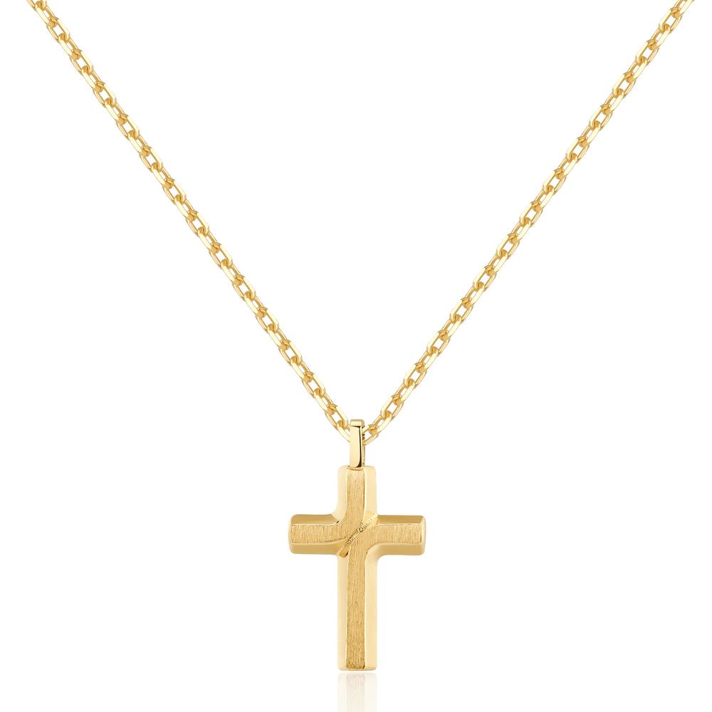 Collana Backliner Dorata in Acciaio Lucido e Satinato con Croce – Brosway BBC05