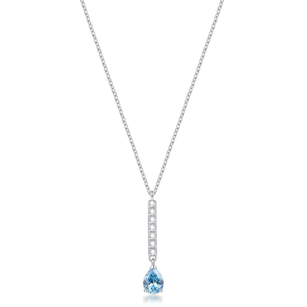 Collana Girocollo Desideri in Acciaio con Barretta e Goccia Acquamarina – Brosway BEIN036