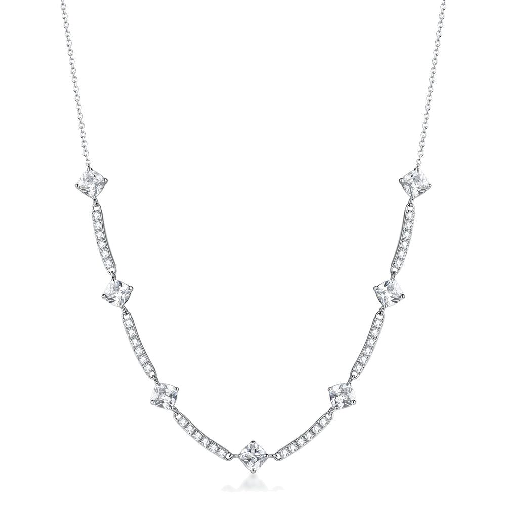 Collana Girocollo Desideri in Acciaio con Barrette e Zirconi Cushion – Brosway BEIN038