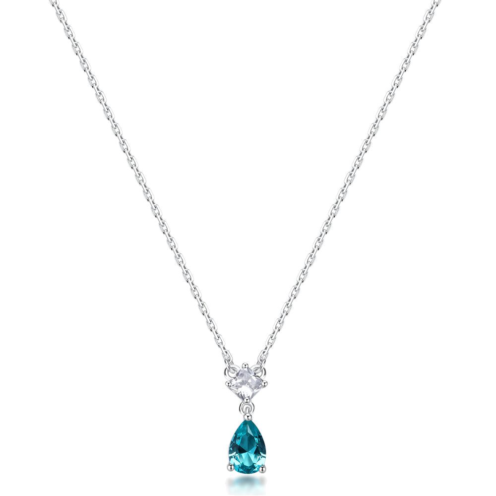 Collana Punto Luce Fancy in Argento con Zircone a Goccia Paraiba – Brosway FAG03
