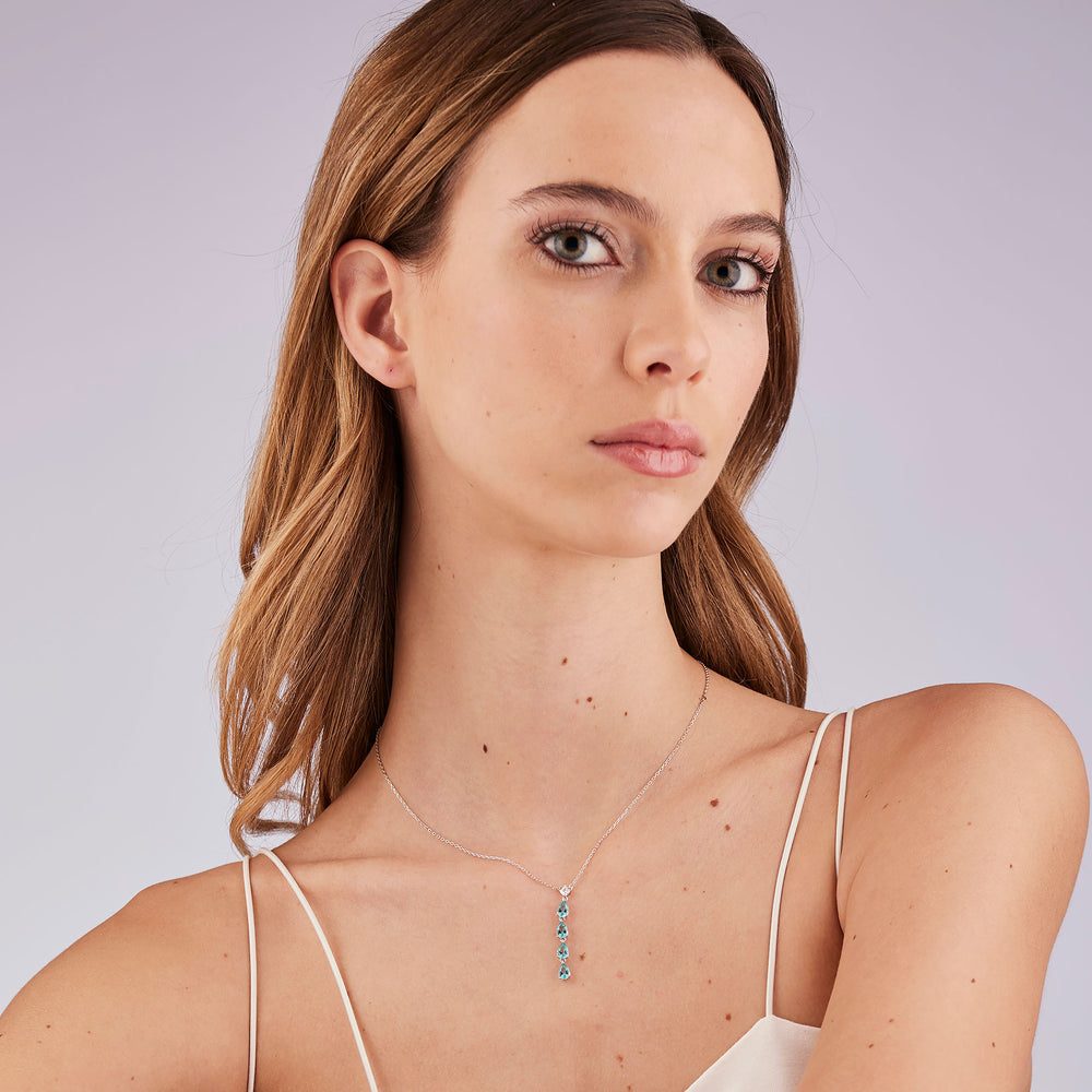 Collana Girocollo Fancy in Argento con Cascata di Gocce Paraiba – Brosway FAG04 indossato
