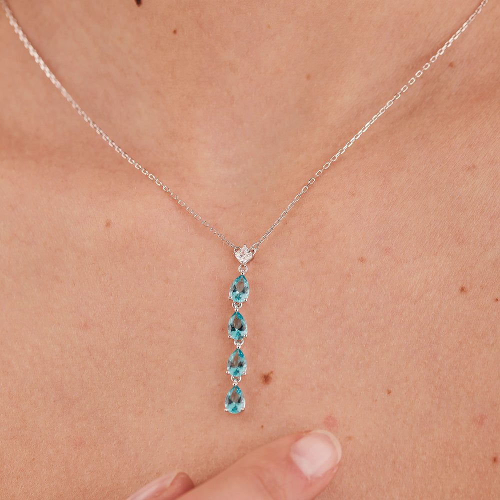 Collana Girocollo Fancy in Argento con Cascata di Gocce Paraiba – Brosway FAG04 indossato